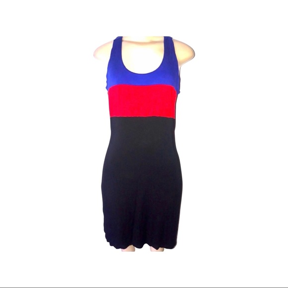 calvin klein jersey color block dress. - Picture 1 of 3